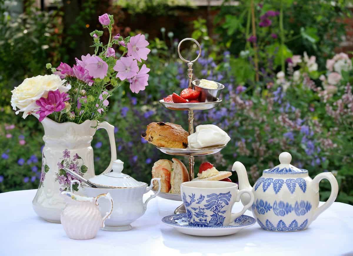 afternoon tea in garden